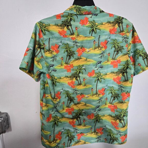 INGEAR Resort Tropical Hawaiian Tiki Shirt Toucan Skulls Palm Trees Pineapple M - Picture 2 of 10